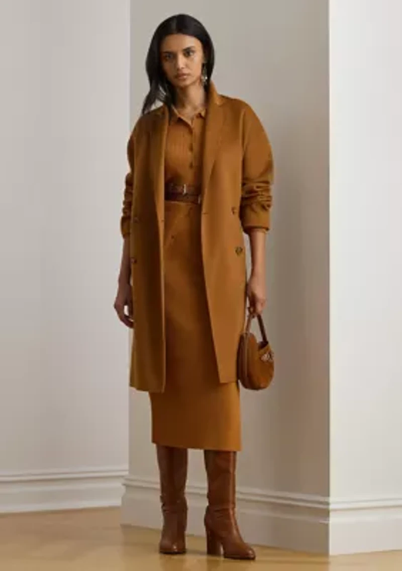 Double-Breasted Wool-Blend Cocoon Coat