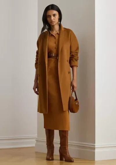 Double-Breasted Wool-Blend Cocoon Coat