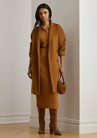 Double-Breasted Wool-Blend Cocoon Coat