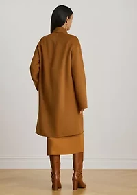 Double-Breasted Wool-Blend Cocoon Coat