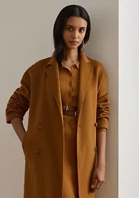 Double-Breasted Wool-Blend Cocoon Coat