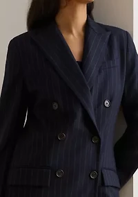 Double-Breasted Pinstripe Twill Blazer