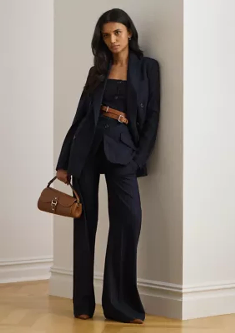 Double-Breasted Pinstripe Twill Blazer