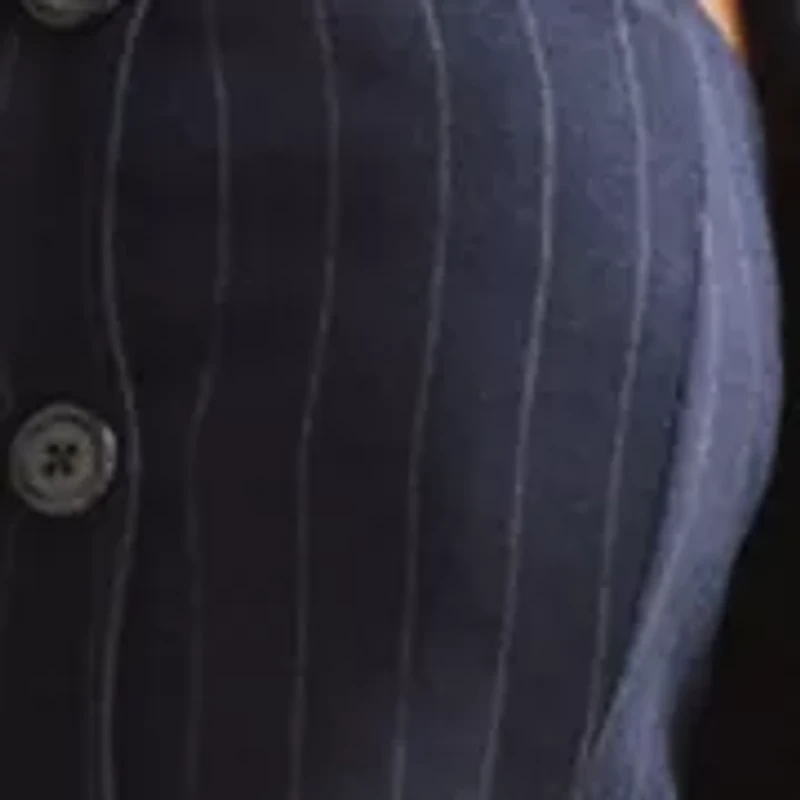 Pinstripe Wool-Blend Twill Bustier