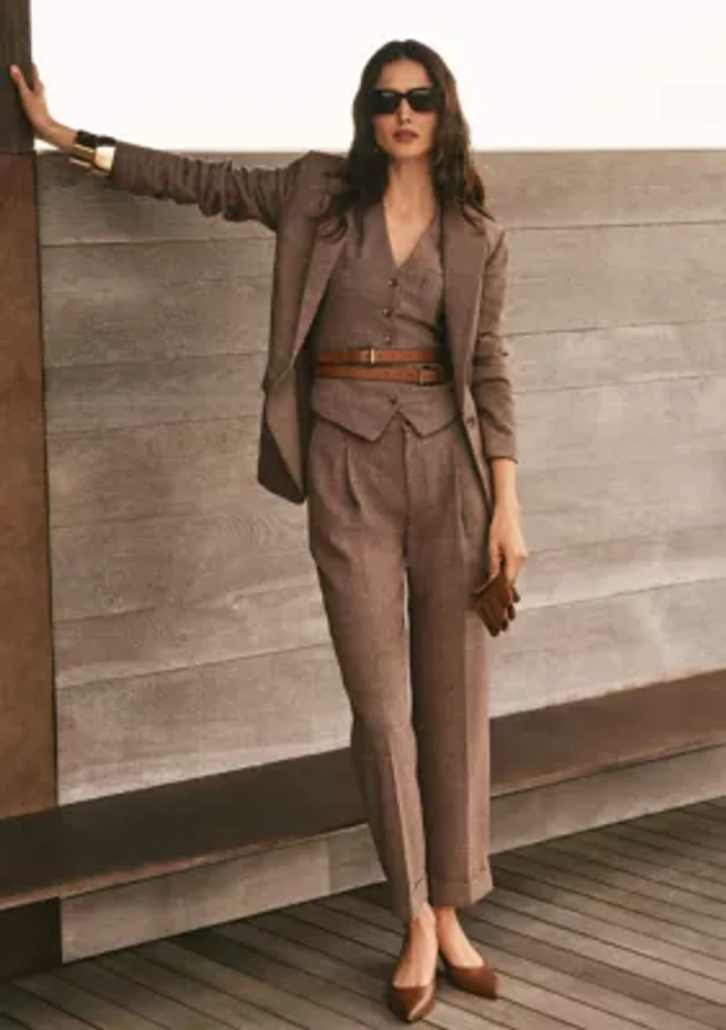 Women's Glen Plaid Cotton-Blend Blazer