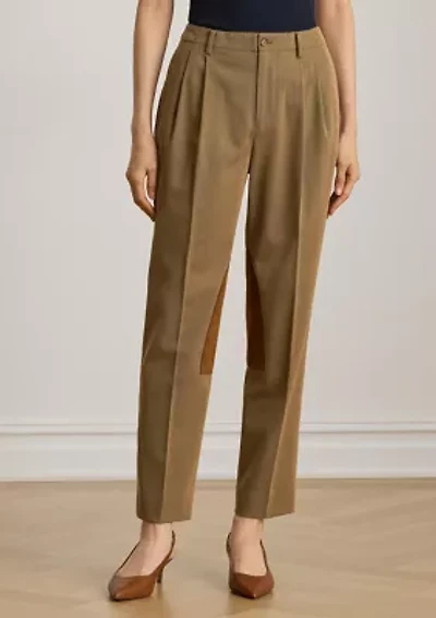 Suede-Trim Bi-Stretch Jodhpur Pants