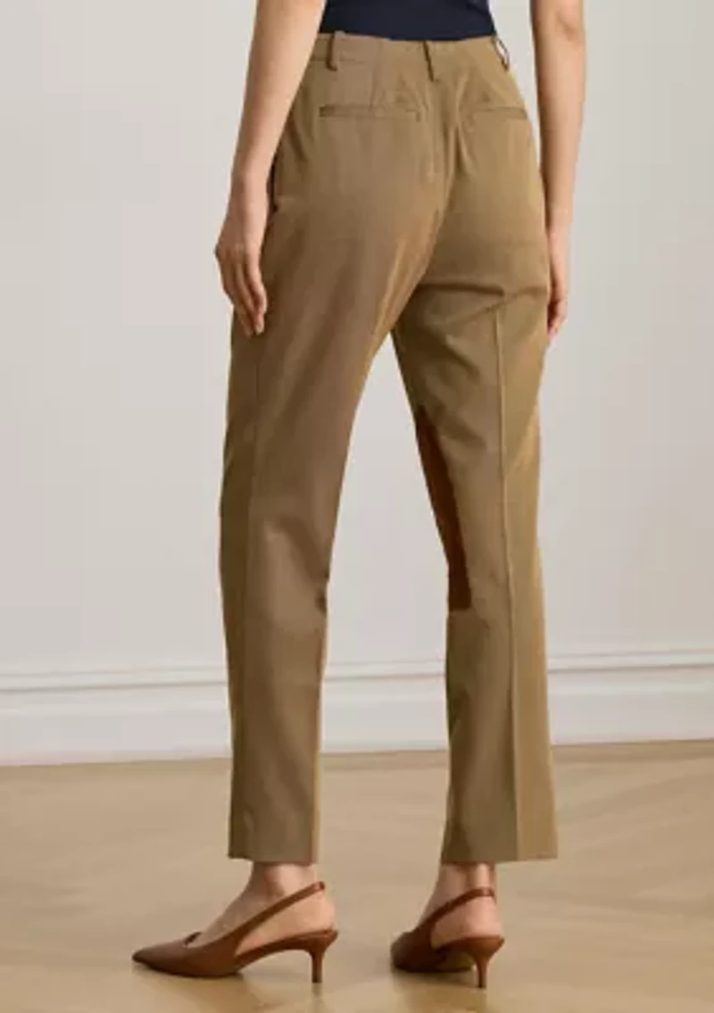 Suede-Trim Bi-Stretch Jodhpur Pants