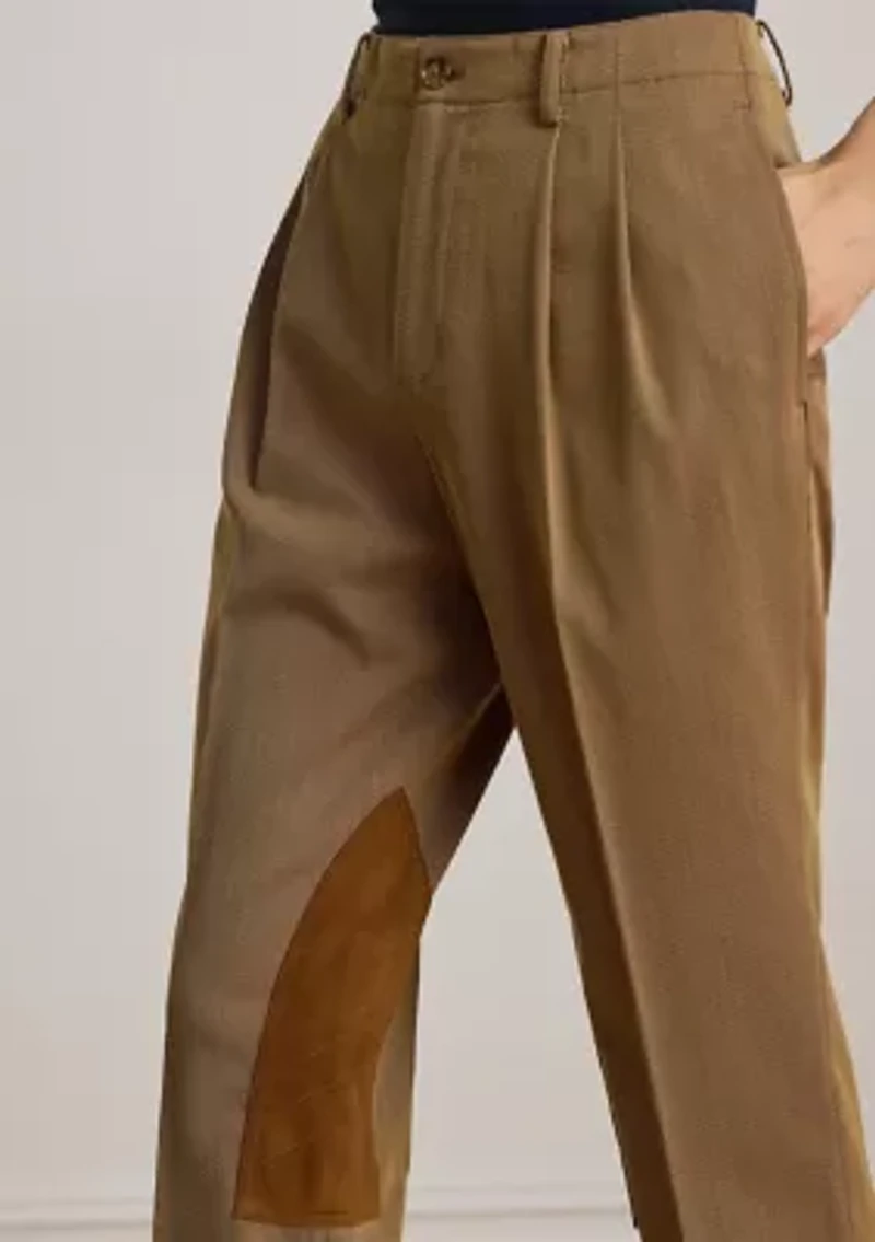 Suede-Trim Bi-Stretch Jodhpur Pants