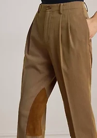 Suede-Trim Bi-Stretch Jodhpur Pants