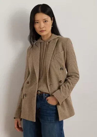 Women's Double-Breasted Wool-Blend Twill Blazer