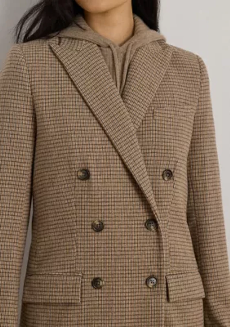 Women's Double-Breasted Wool-Blend Twill Blazer