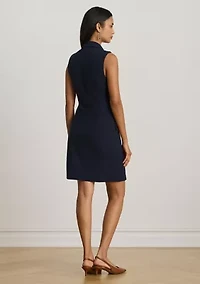 Double-Breasted Crepe Sleeveless Dress