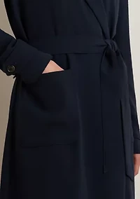 Double-Faced Georgette Wrap Coat