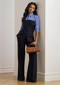 Classic Fit Striped Tie-Neck Shirt