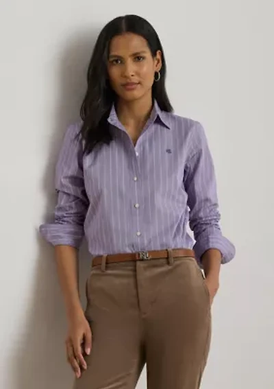 Women's Classic Fit Striped Broadcloth Shirt