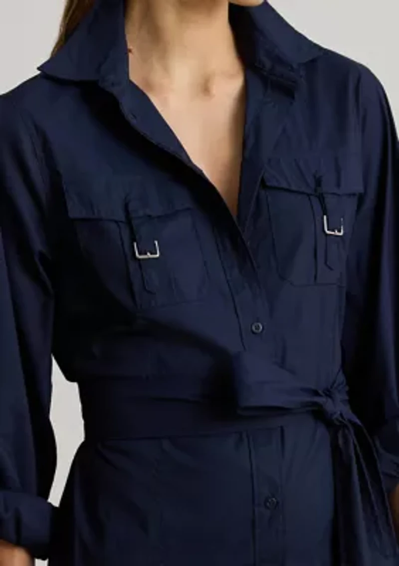 Women's Buckle-Trim Cotton-Blend Dress