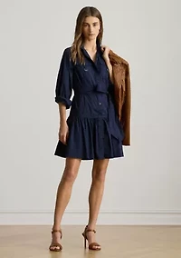 Women's Buckle-Trim Cotton-Blend Dress