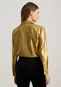 Women's Classic Fit Metallic Chiffon Shirt