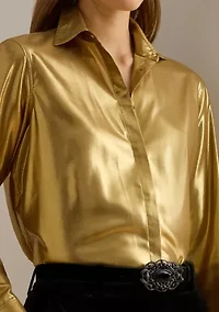 Women's Classic Fit Metallic Chiffon Shirt