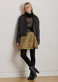 Women's Sequined Mesh A-line Miniskirt