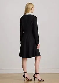 Women's Two-Tone Georgette Tie-Neck Dress