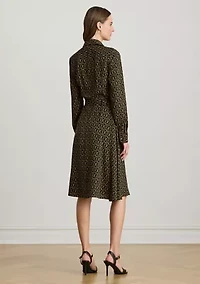 Women's Chain-Print Crepe Shirtdress