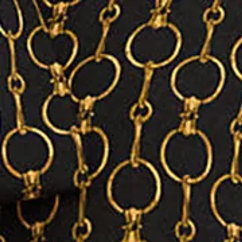 Chain-Print Crepe Tie-Neck Blouse