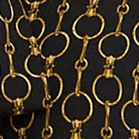 Chain-Print Crepe Tie-Neck Blouse