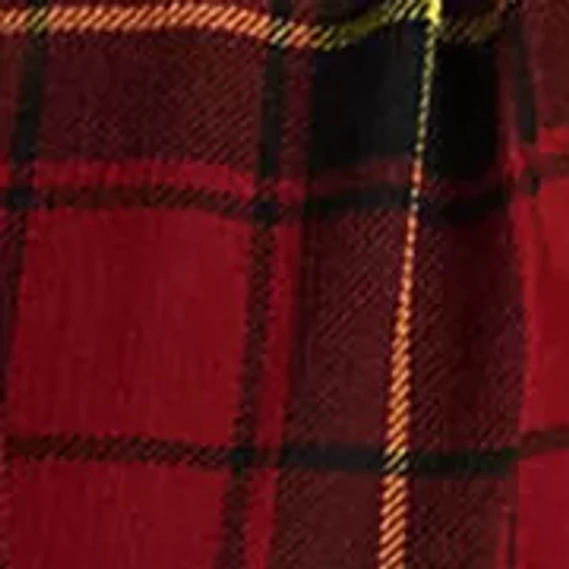 Women's Checked Plaid Georgette Tie-Neck Blouse