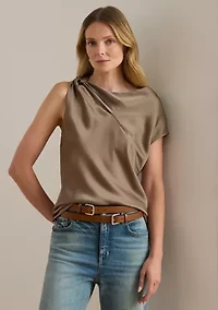 Women's Charmeuse Asymmetrical Blouse