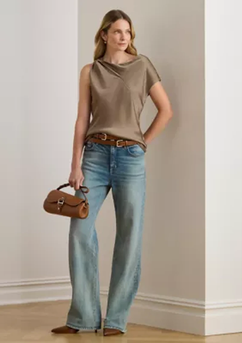 Women's Charmeuse Asymmetrical Blouse