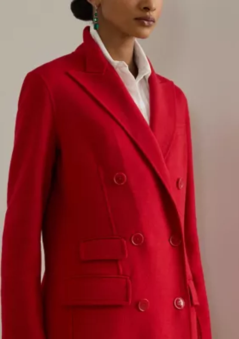 Women's Double-Breasted Wool-Blend Coat