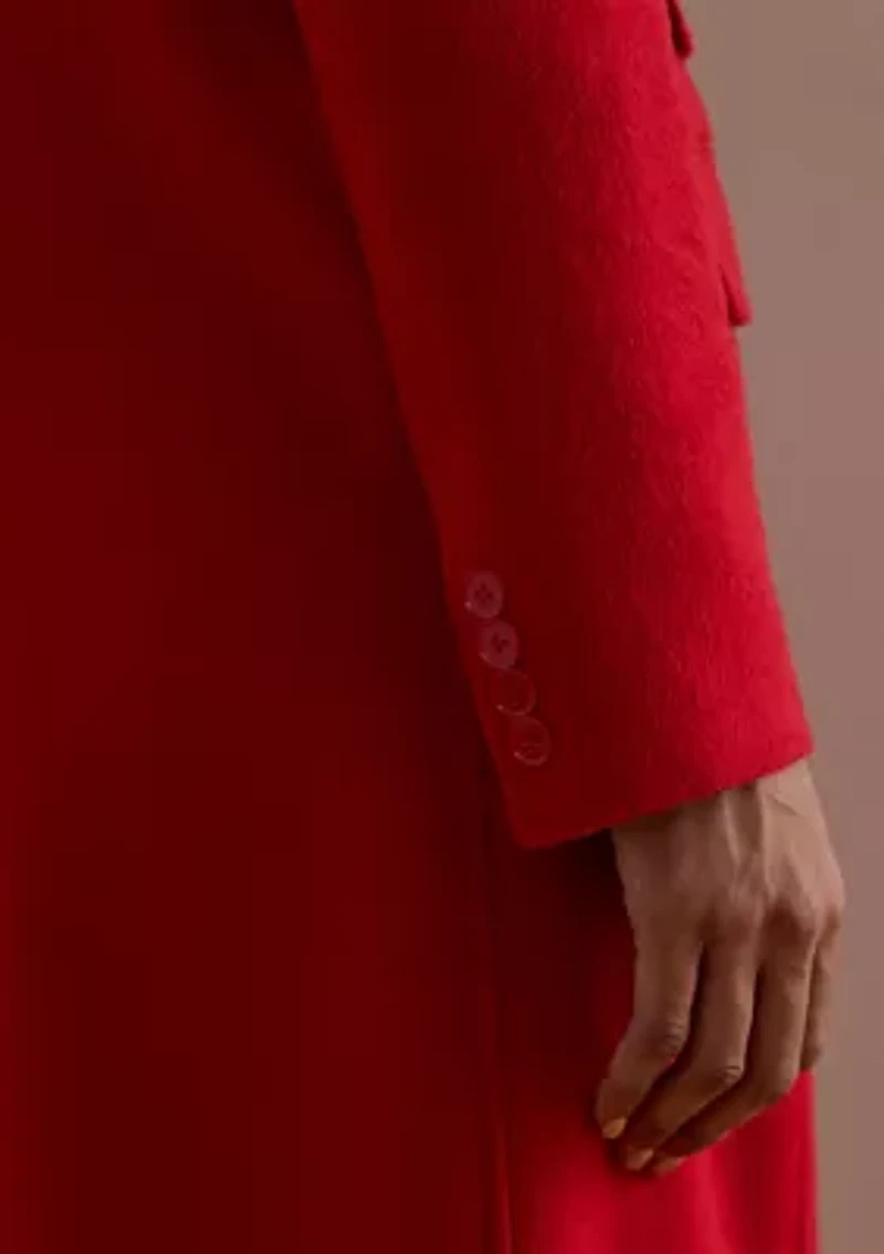 Women's Double-Breasted Wool-Blend Coat