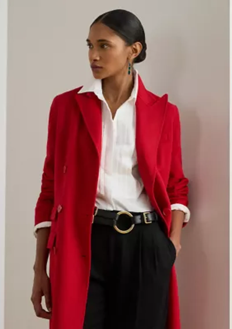 Women's Double-Breasted Wool-Blend Coat