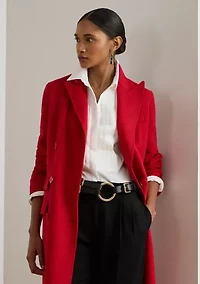 Women's Double-Breasted Wool-Blend Coat