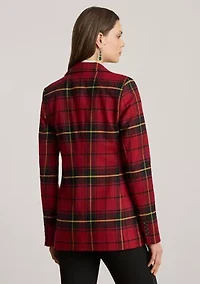 Plaid Double-Breasted Wool-Blend Blazer