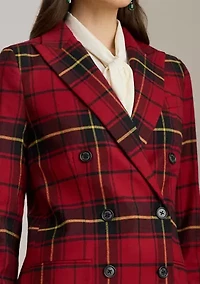 Plaid Double-Breasted Wool-Blend Blazer