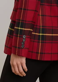 Plaid Double-Breasted Wool-Blend Blazer