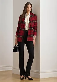 Plaid Double-Breasted Wool-Blend Blazer