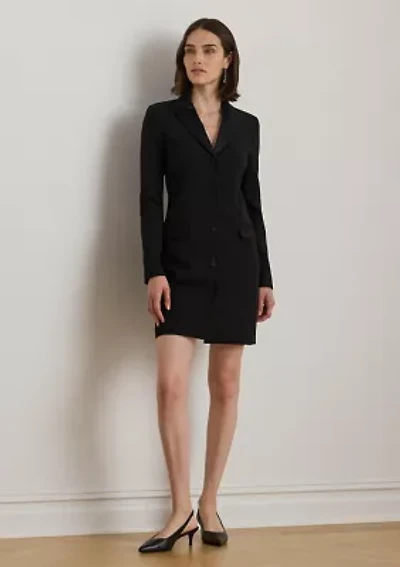 Women's Satin-Trim Double-Faced Crepe Dress