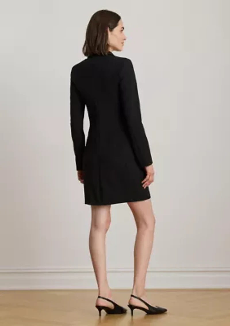 Women's Satin-Trim Double-Faced Crepe Dress