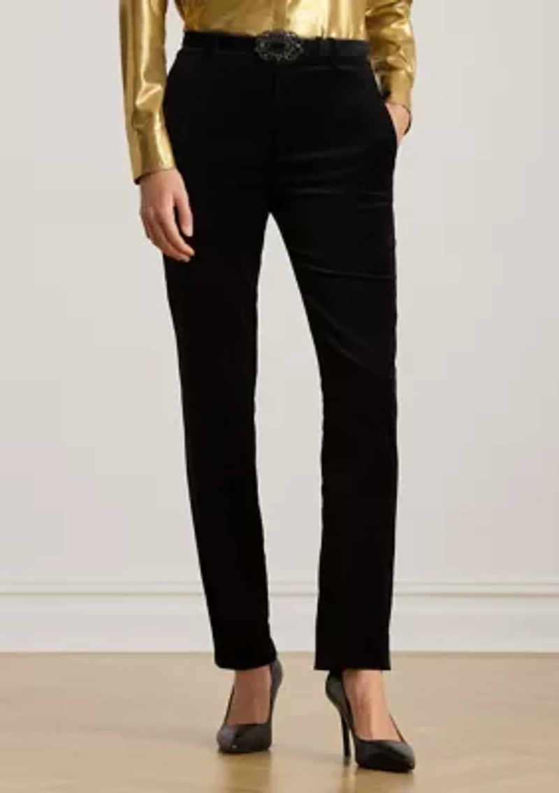 Women's Stretch Velvet Cropped Pants