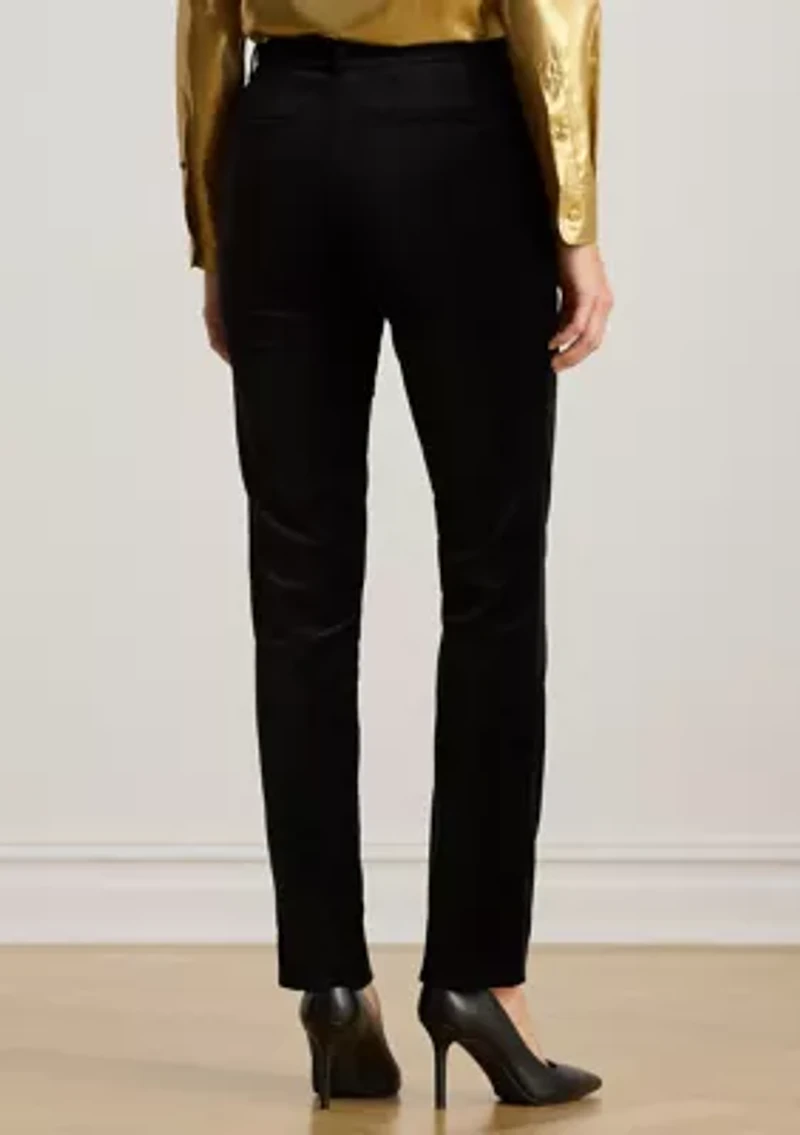 Women's Stretch Velvet Cropped Pants