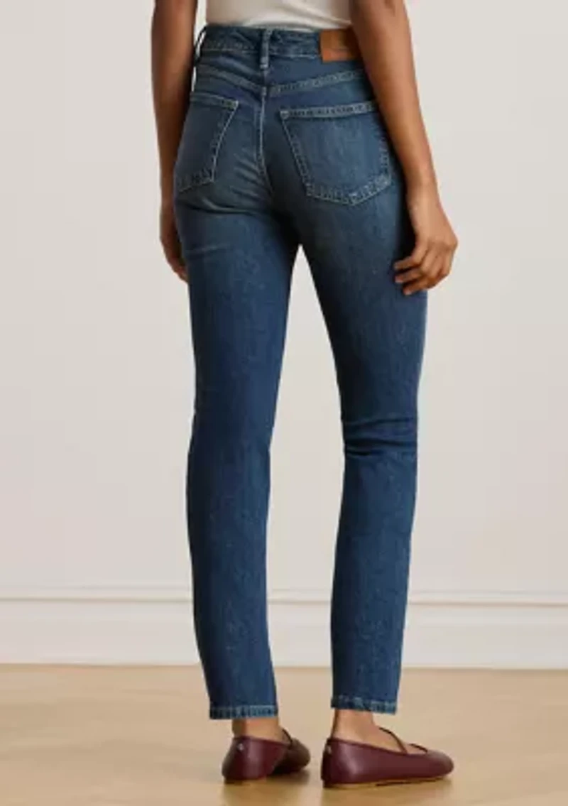High-Rise Straight Ankle Jeans