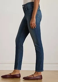 High-Rise Straight Ankle Jeans
