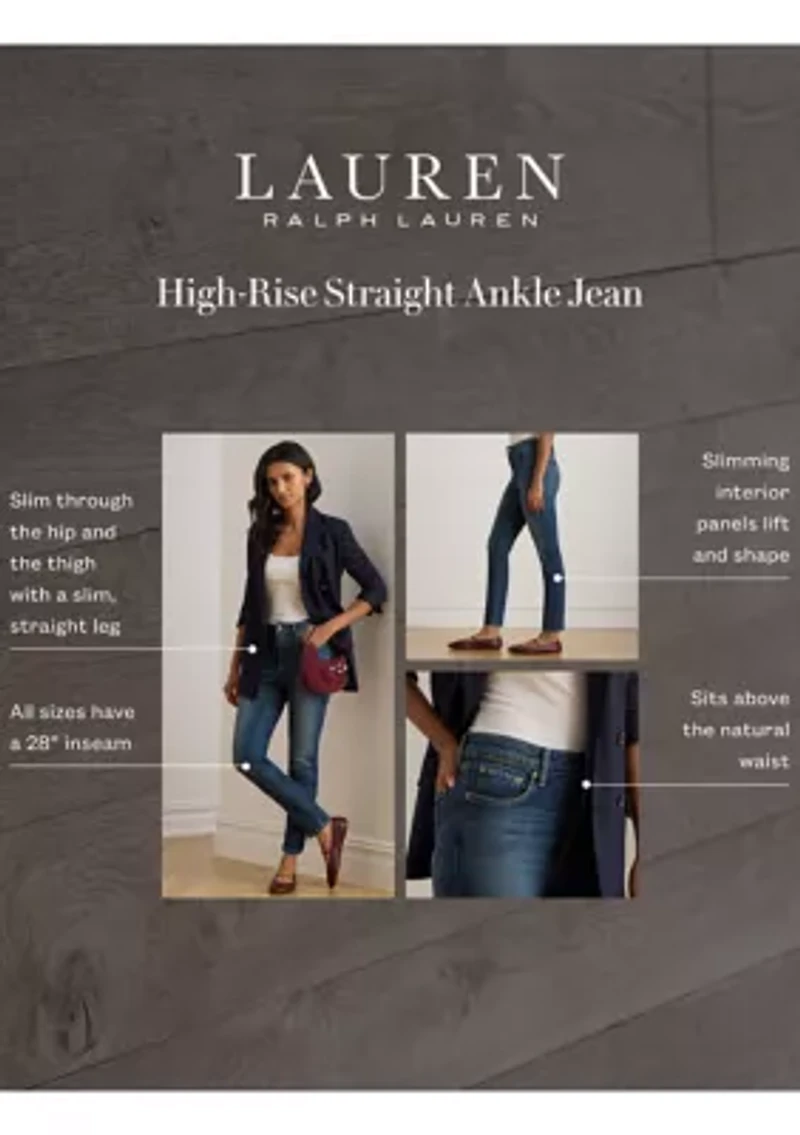 High-Rise Straight Ankle Jeans