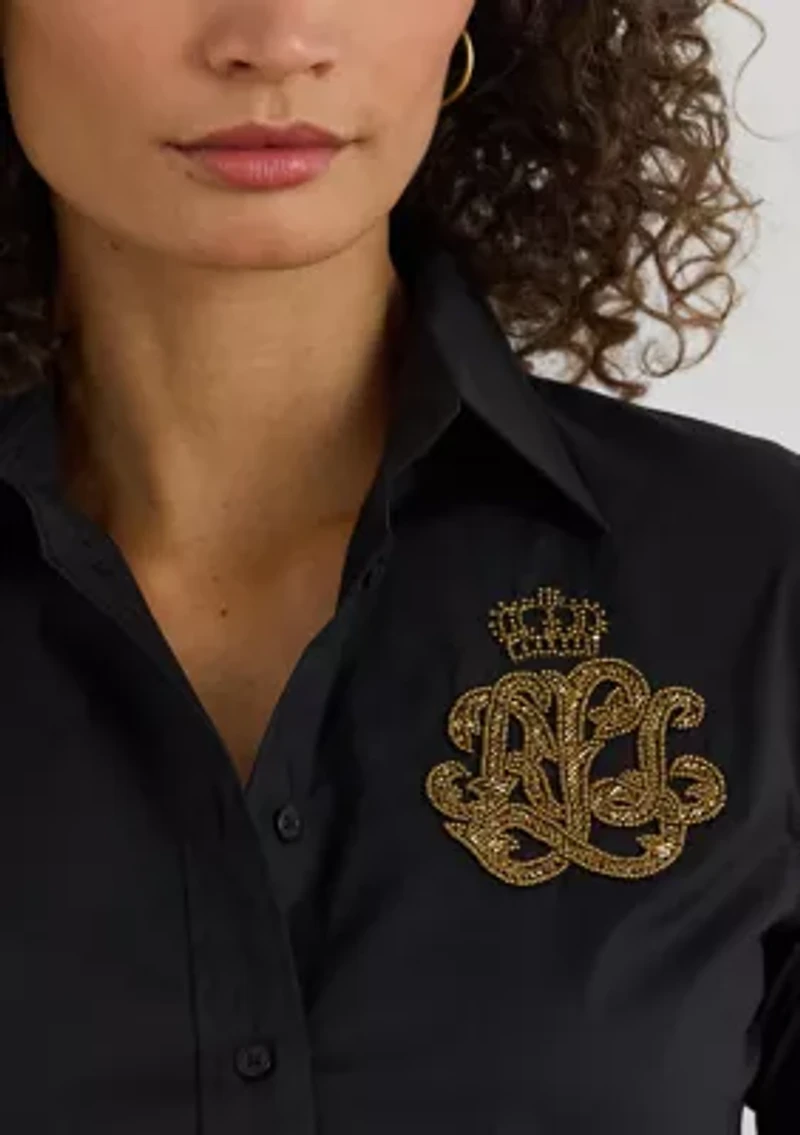 Women's Classic Fit Logo Cotton-Blend Shirt