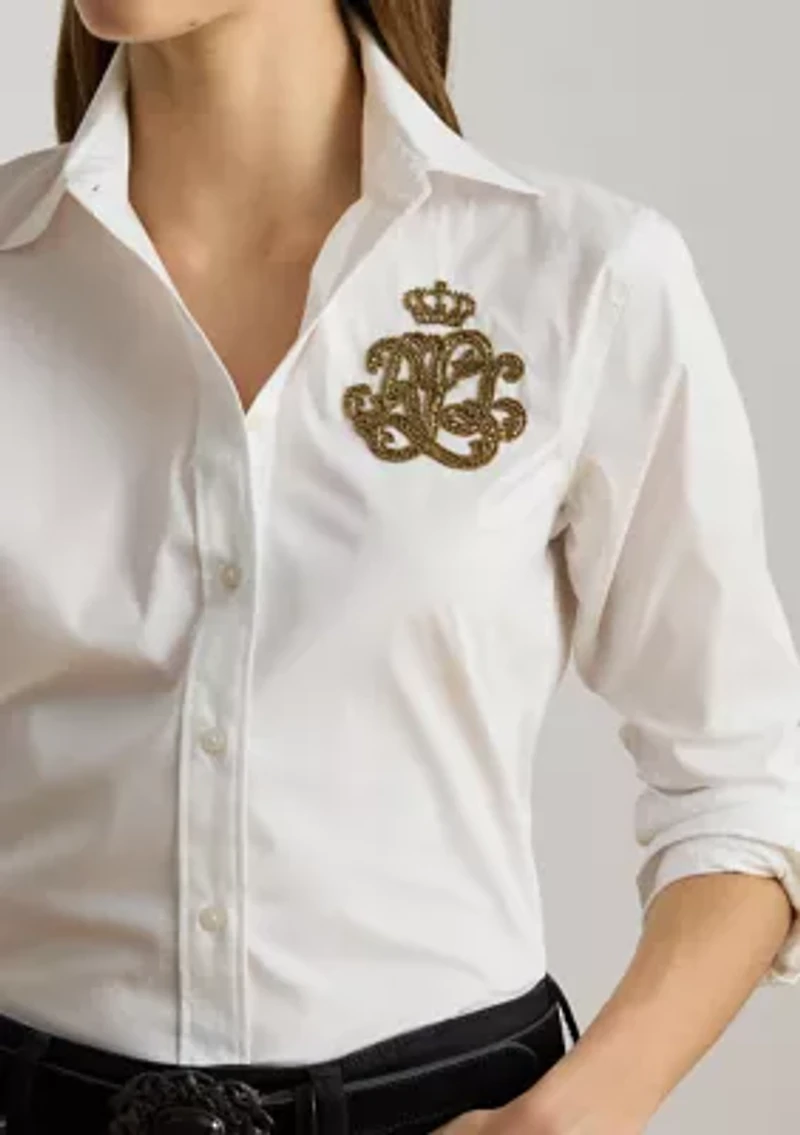 Women's Classic Fit Logo Cotton-Blend Shirt