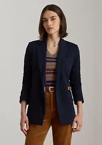 Women's Buckle-Trim Herringbone Jacquard Blazer