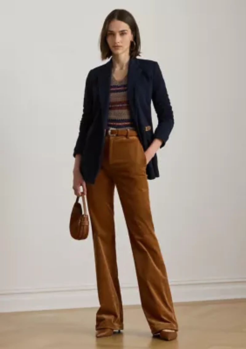 Women's Buckle-Trim Herringbone Jacquard Blazer